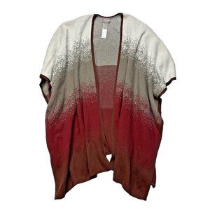 Chico's Knit Ruana Poncho Wrap, One Size, Office, Travel Airplane Outfit, Cozy